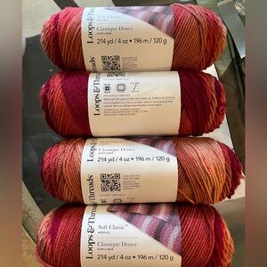 Loops & Threads soft  Classique Yarn - four skein Bundle color: clay ombre